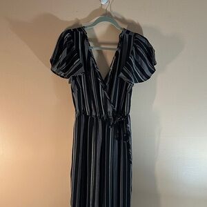 Chic Striped Black and White Jumpsuit